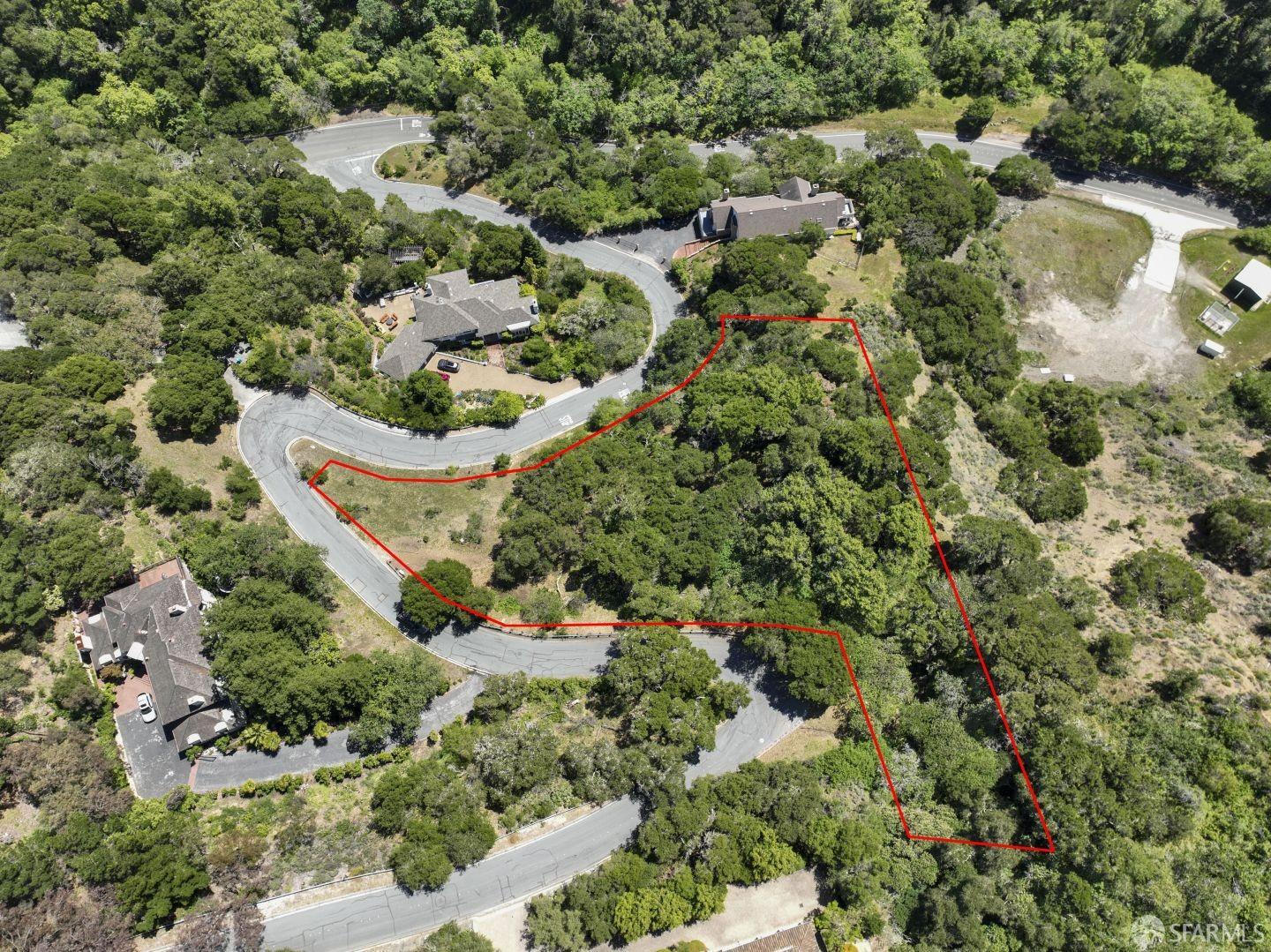 0 Woodridge Road Hillsborough, CA 94010 - Photo 5 of 17 an aerial view of residential house with outdoor space and trees all around