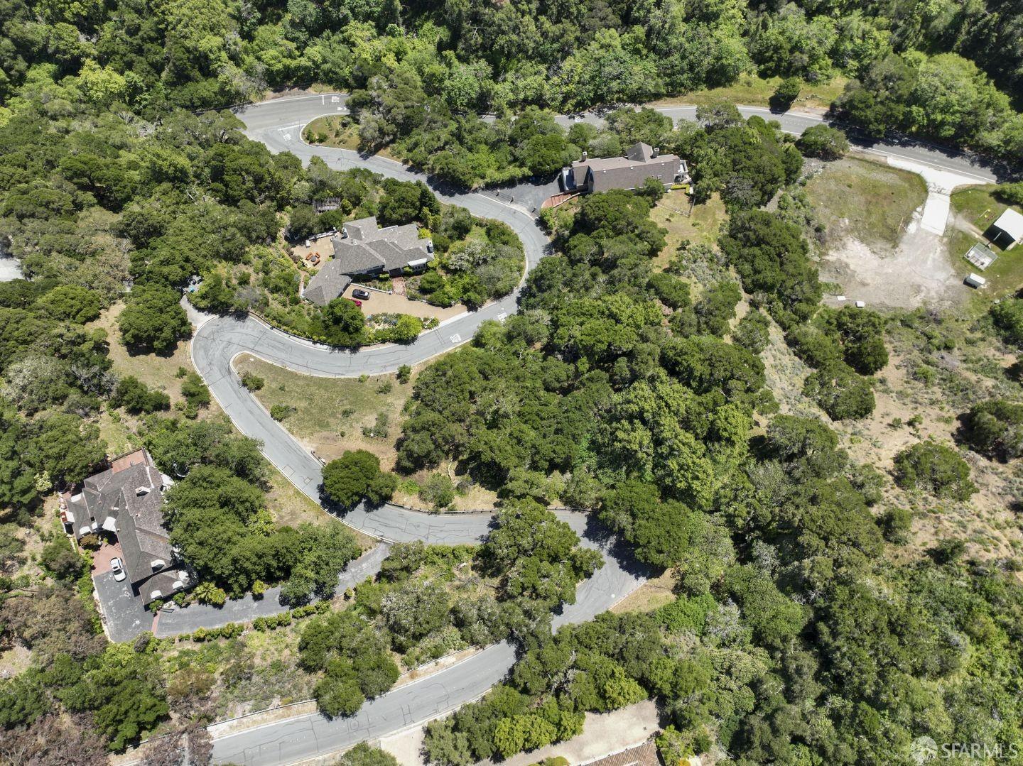 0 Woodridge Road Hillsborough, CA 94010 - Photo 8 of 17 an aerial view of residential house with outdoor space and trees all around