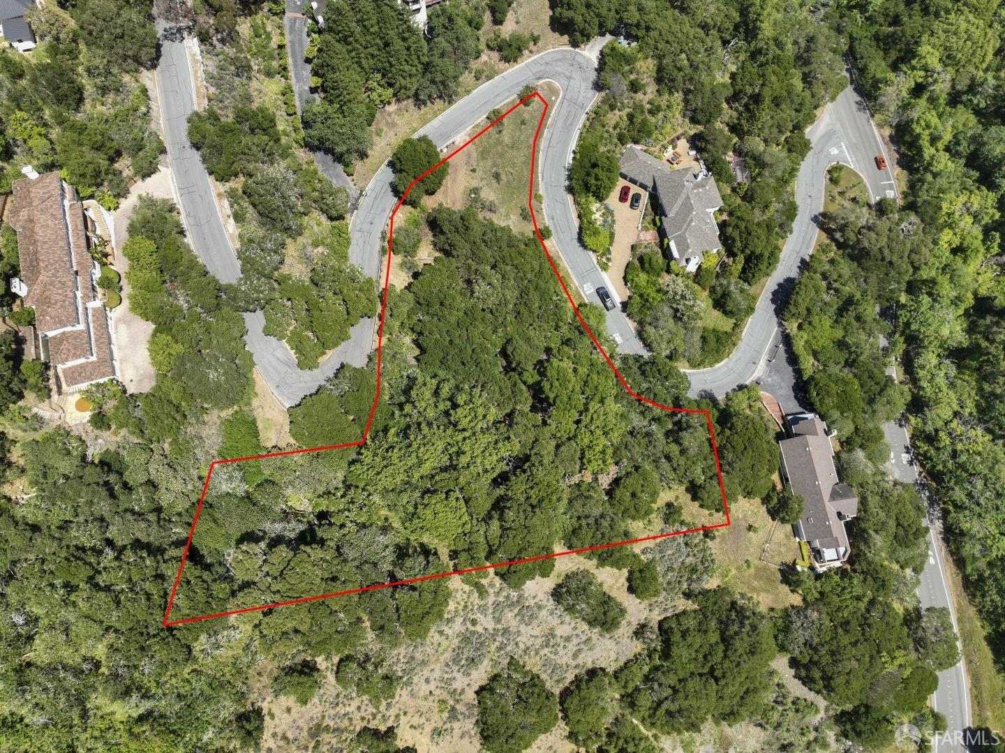 0 Woodridge Road Hillsborough, CA 94010 - Photo 10 of 17 an aerial view of a house with a yard and garden