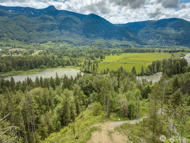 a view of a lush green hillside and houses
