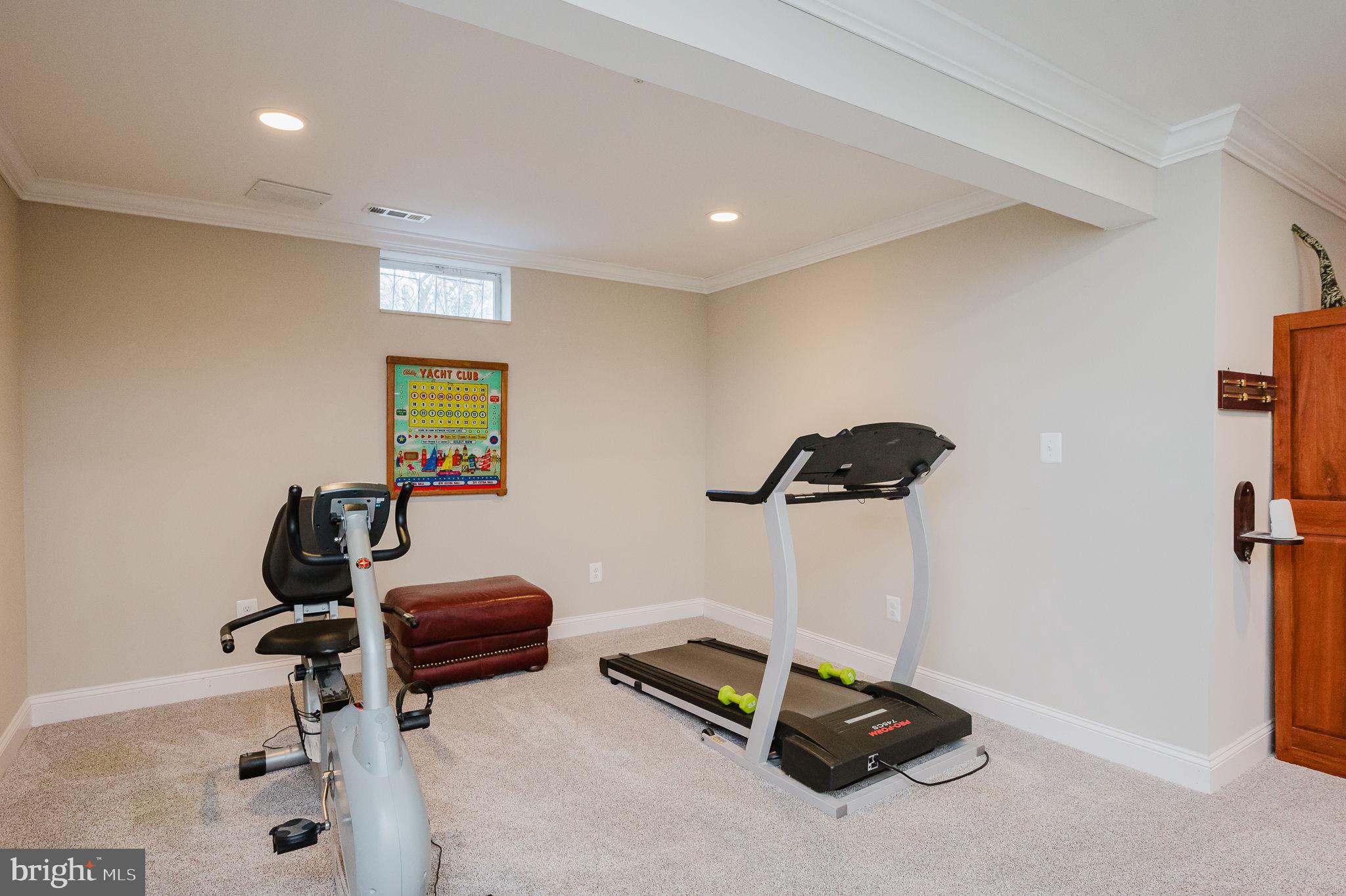 823 Bridle Path Bel Air, MD 21014 - Photo 56 of 66 Finished Basement Gym Space 32'7" x 46'6"