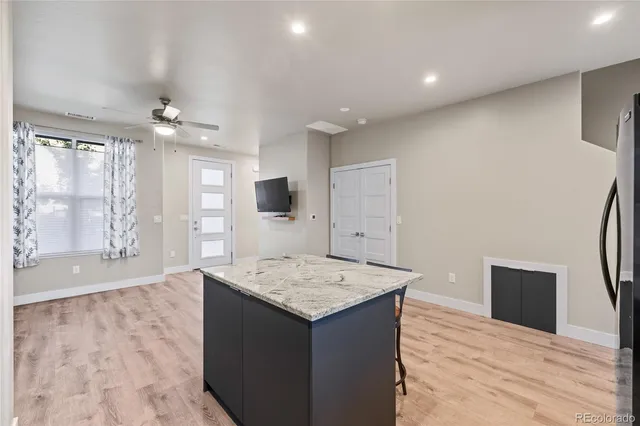 a building view with sitting space