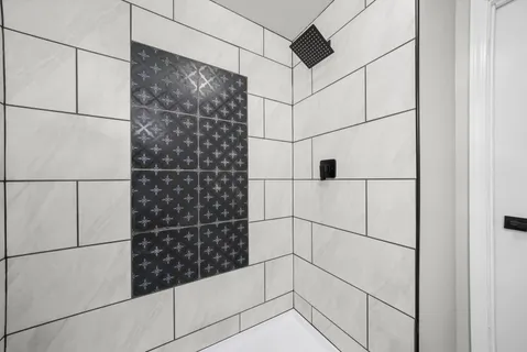 a bathroom with a shower
