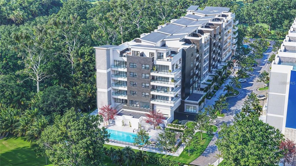 an aerial view of a city