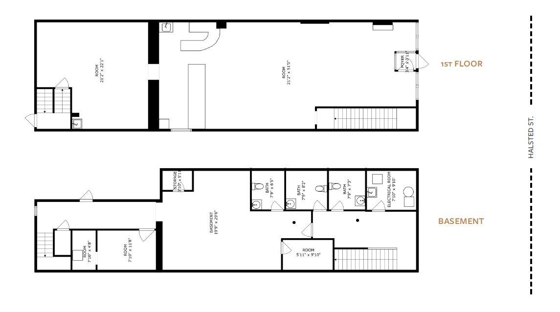 1623 North Halsted Street Chicago, IL 60614 - Photo 8 of 9 a picture of a floor plan