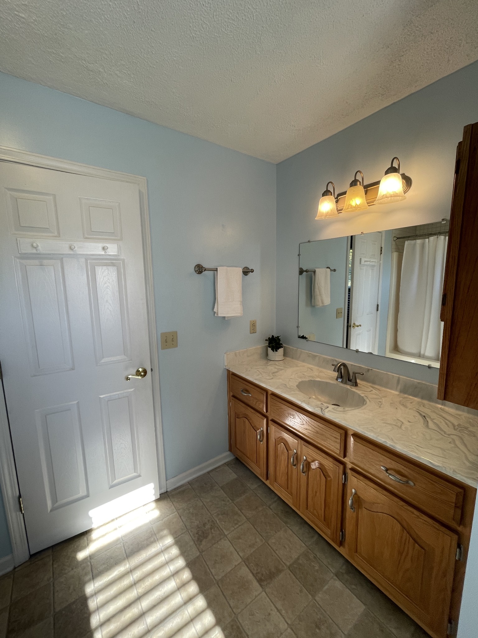 2946 Old Clarksville Sprgfld Road Adams, TN 37010 - Photo 5 of 24 a spacious bathroom with a granite countertop sink and a mirror