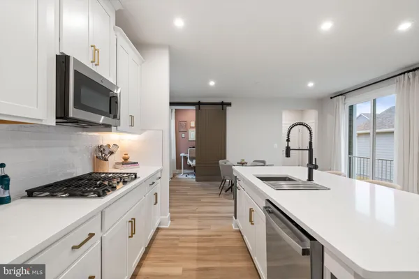 a bedroom with a bed and a shower