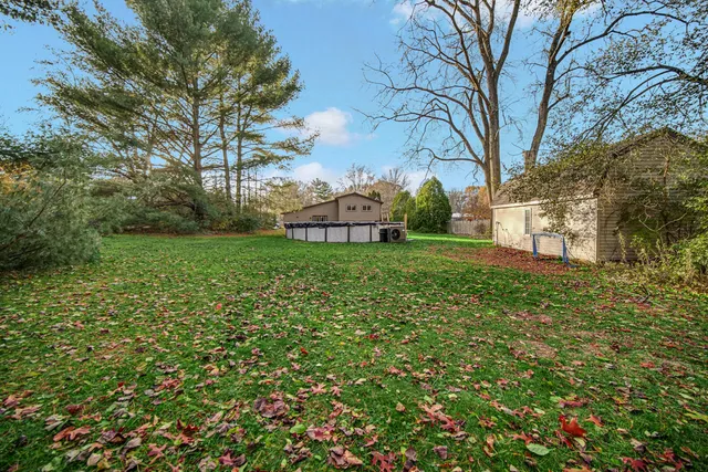 an aerial view of a house