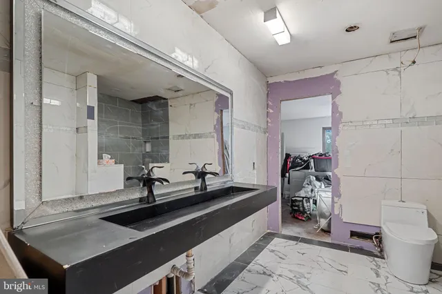 a bathroom with a sink and a toilet