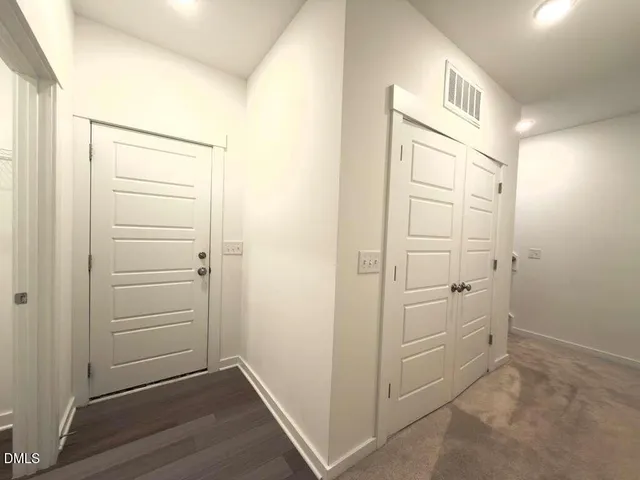 a view of small space with empty racks