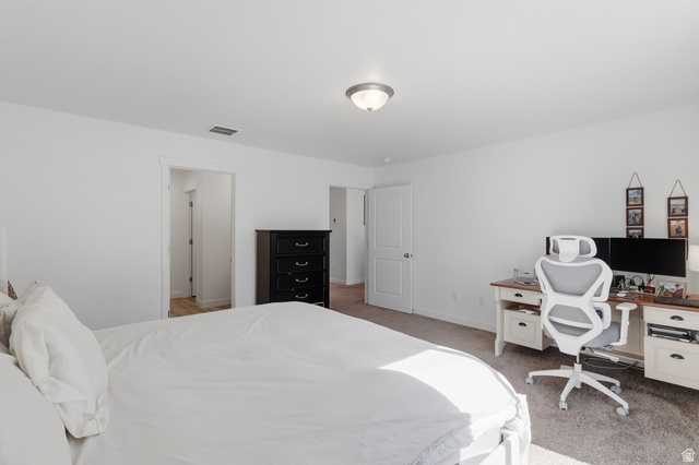 1177 South Raintree Lane Santaquin, UT 84655 - Photo 14 of 25 Carpeted flooring, white walls, white trim, and a ceiling-mounted light fixture