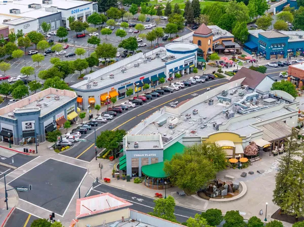 an aerial view of a city