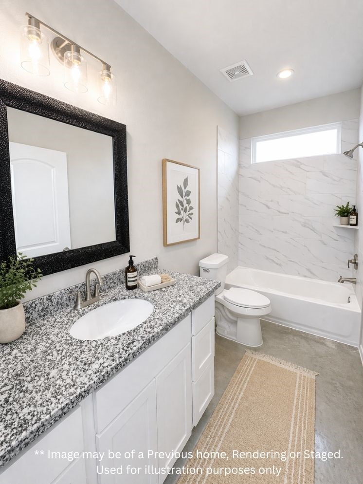 6 Greenway Drive Trinity, TX 75862 - Photo 22 of 27 a bathroom with a granite countertop sink and a mirror