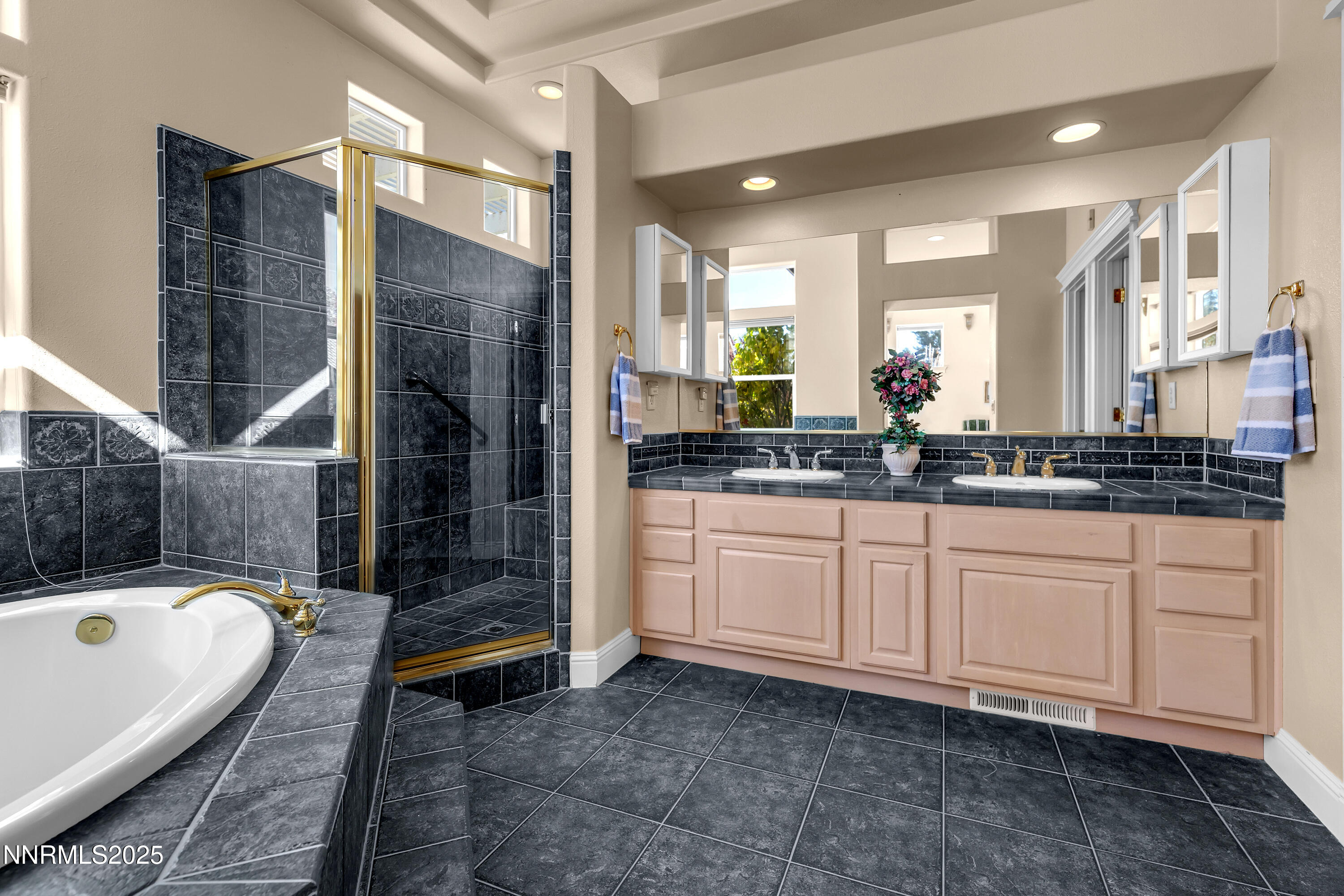 1860 Hidden Meadows Drive Reno, NV 89502 - Photo 16 of 34 a bathroom with a granite countertop sink and a bathtub