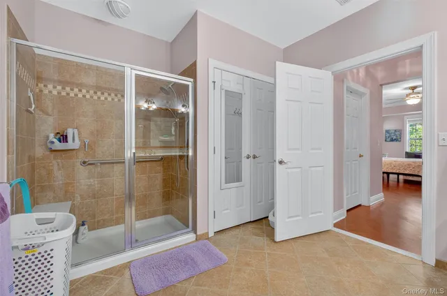 a bathroom with a shower