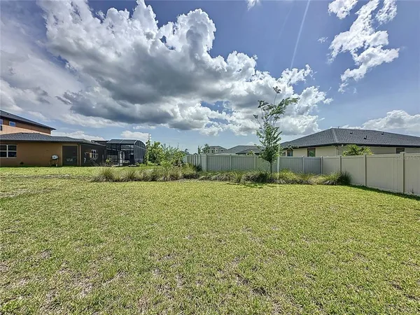 an aerial view of a house having outdoor space
