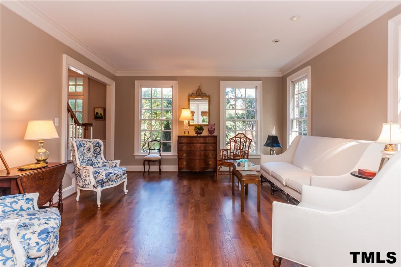 3201 Millstream Place Raleigh, NC 27609 - Photo 5 of 16 a living room with furniture or couch and a large window