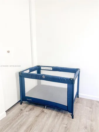 a living room with a bench