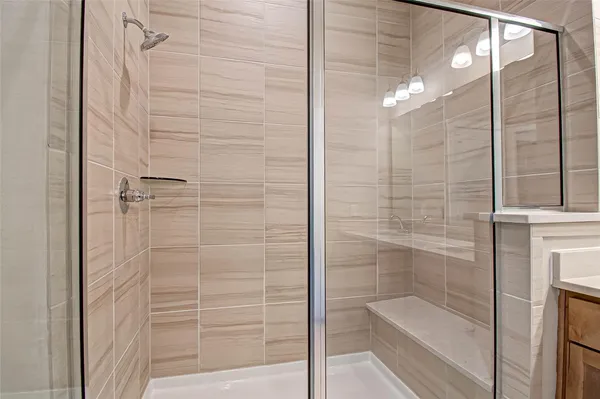a bathroom with a shower
