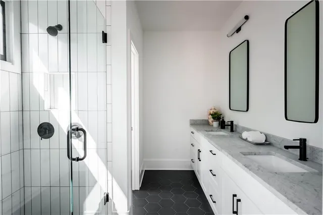 a bathroom with a shower