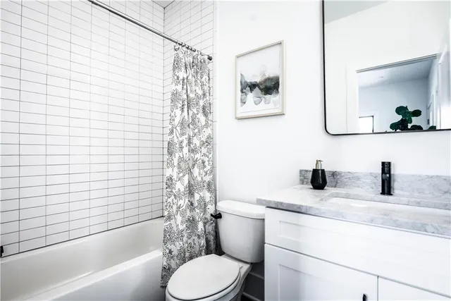 a front view of residential houses