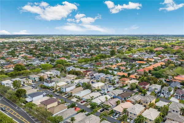 an aerial view of a city