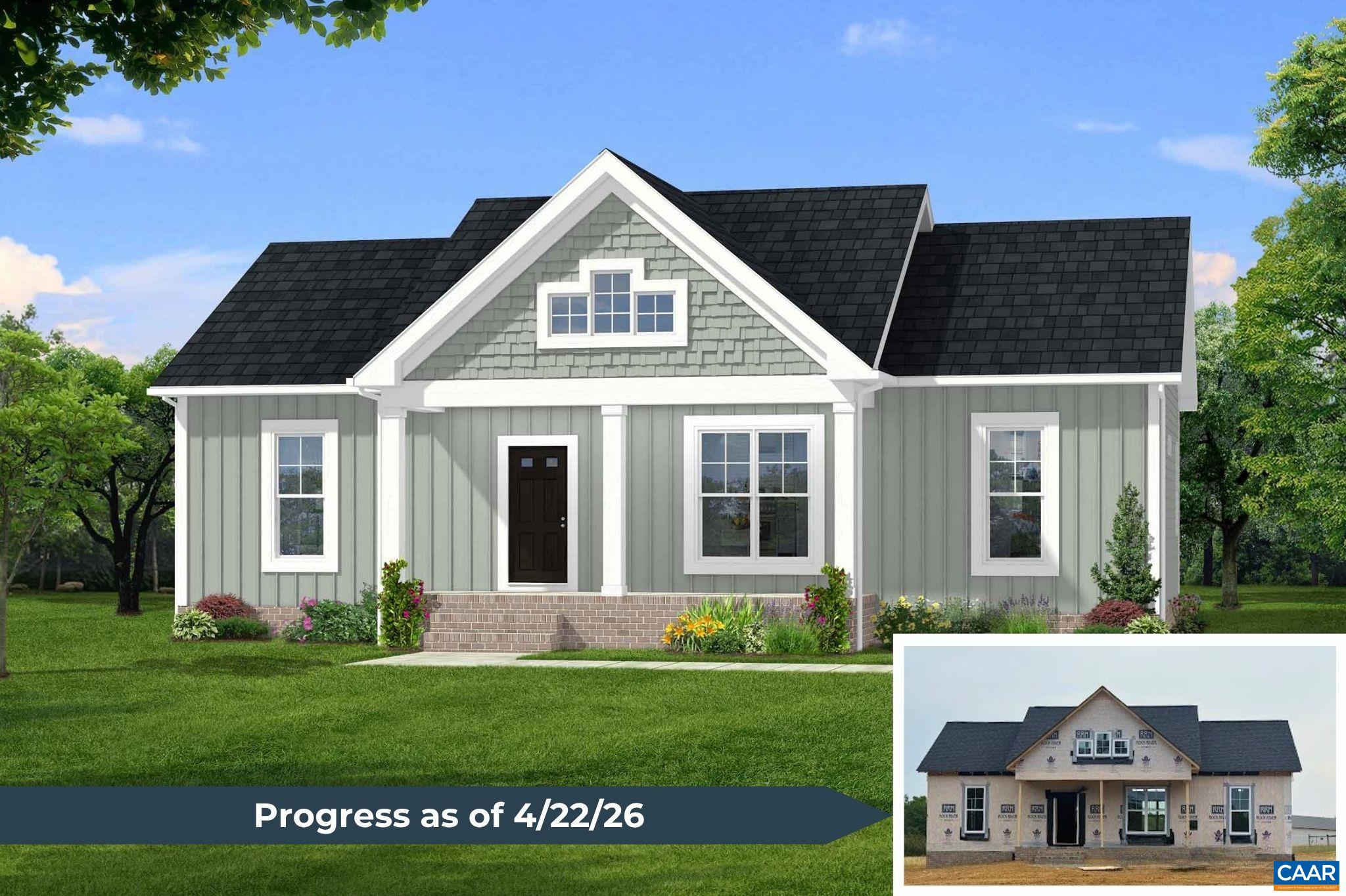 front view of a house with a yard