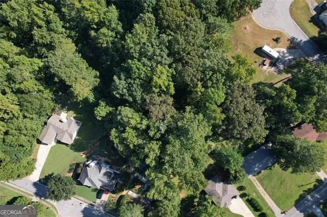 an aerial view of a house with lots of plants
