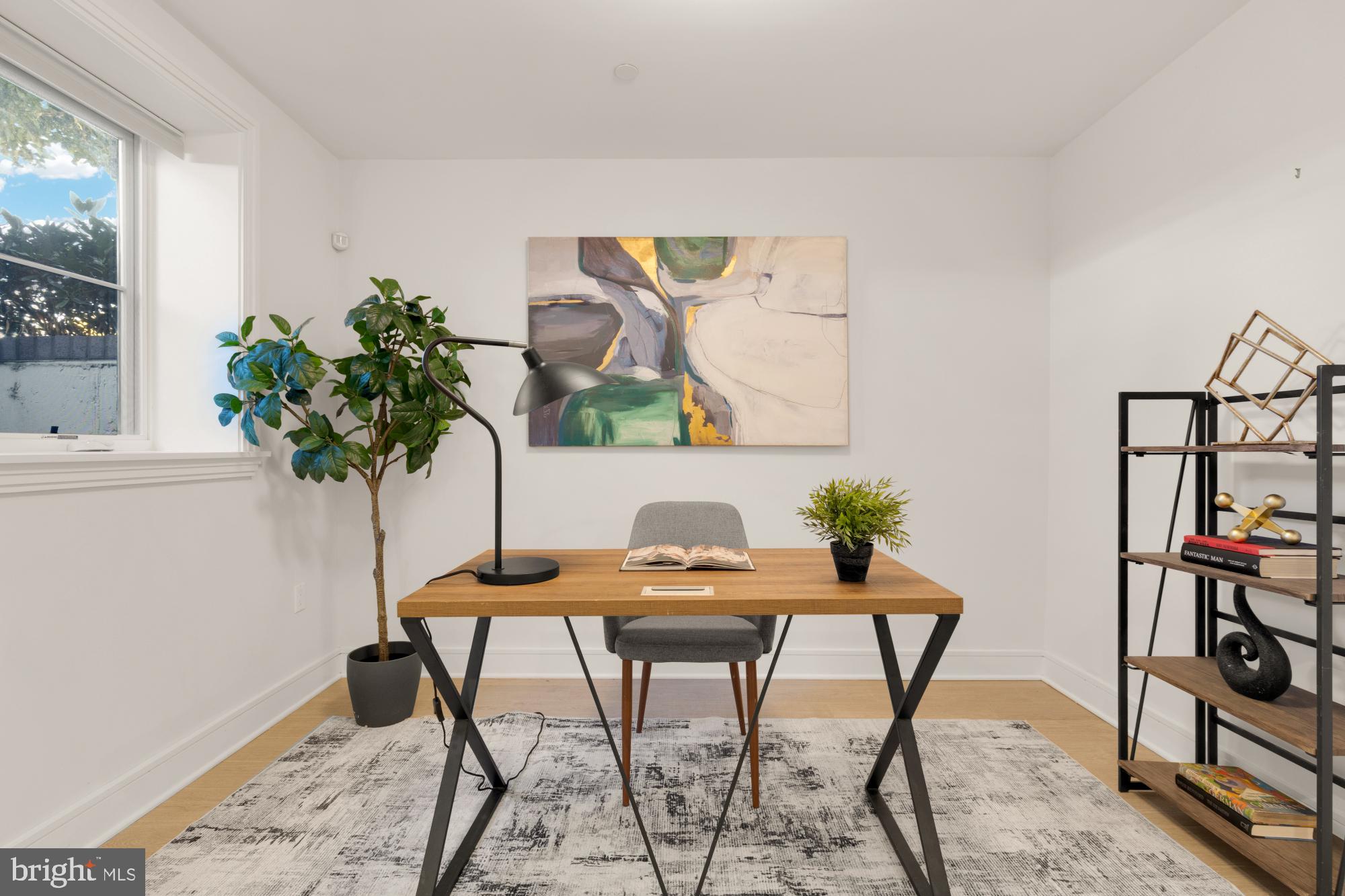 412 13th Street Southeast Washington, DC 20003 - Photo 42 of 62 a table with a potted plant and a lamp on table