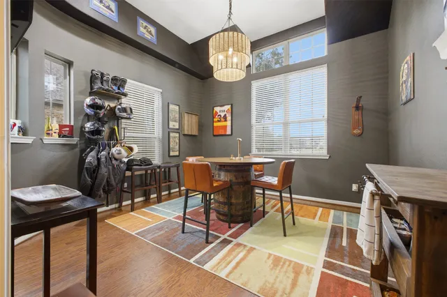 a view of hall with wooden floor