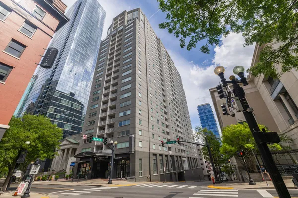 a view of a multi story building