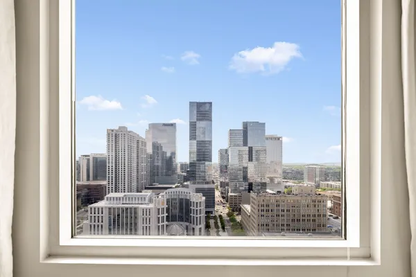 a view of a city from a window