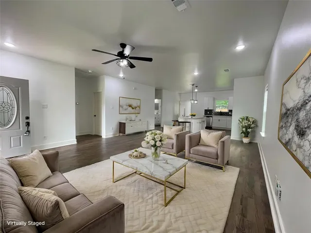 a living room with furniture