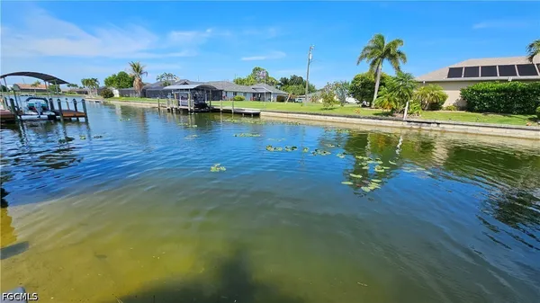a view of a lake with houses