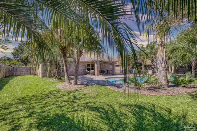 a view of a backyard