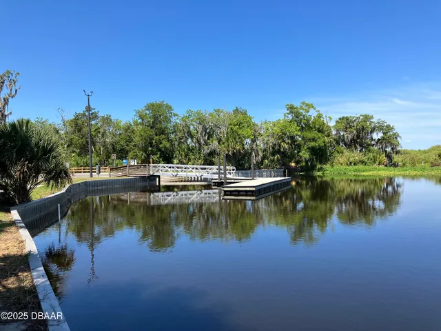 a view of a lake with houses