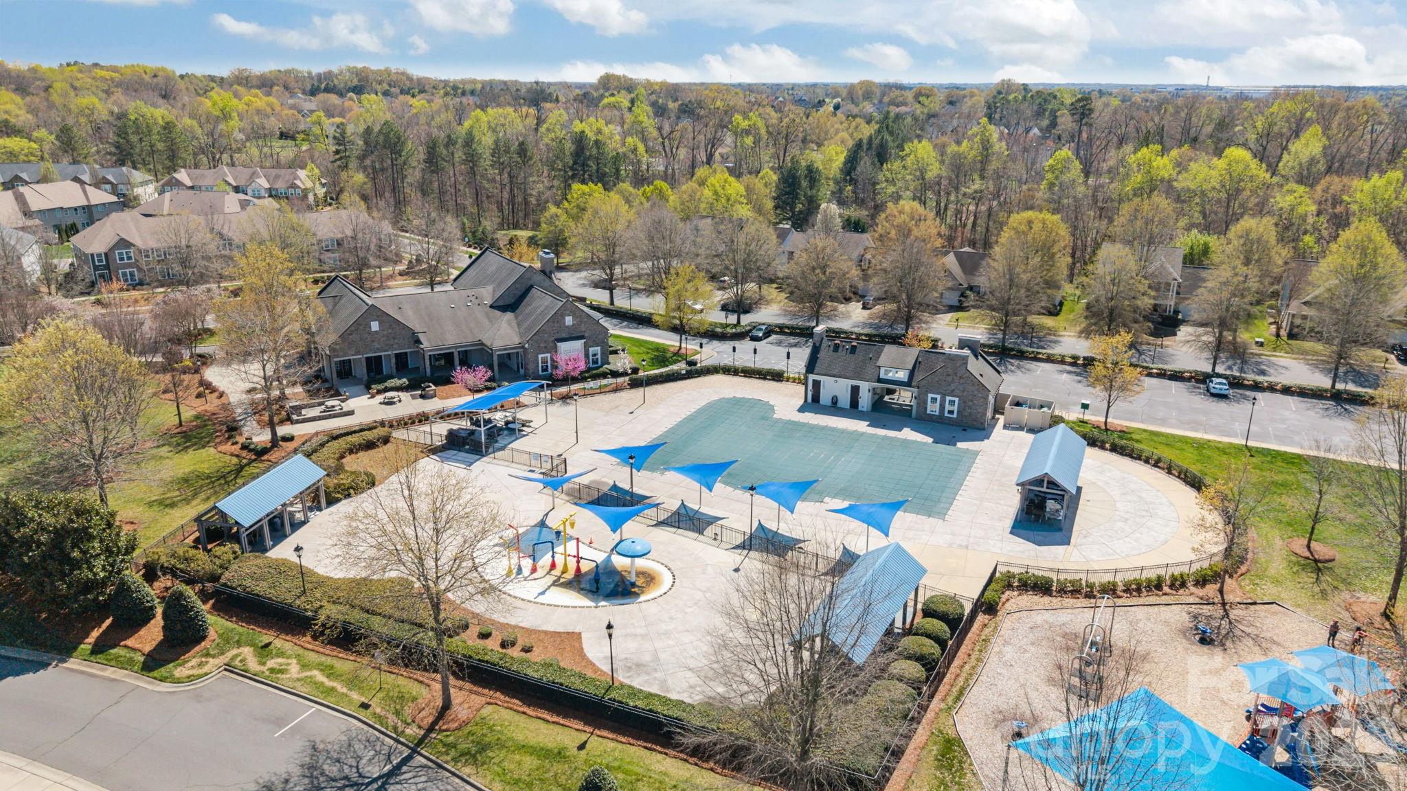 6226 Hermsley Road Charlotte, NC 28278 - Photo 46 of 47 an aerial view of a house with swimming pool and outdoor seating