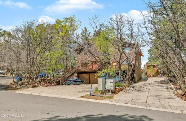 a view of a yard with trees