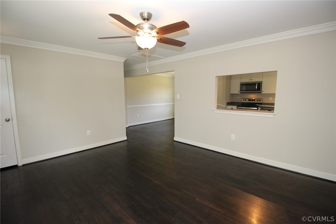 Living room again w/ pass-thru to kitchen
