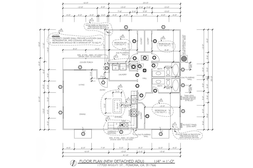 1770 Wright Street Pomona, CA 91766 - Photo 70 of 70 Detached ADU floor plan 1200 sf on record