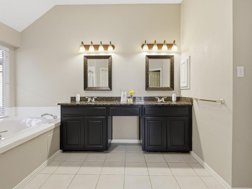 2211 Post Oak Circle Corinth, TX 76210 - Photo 28 of 40 a bathroom with a sink vanity and mirror