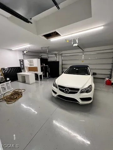 a car parked in garage
