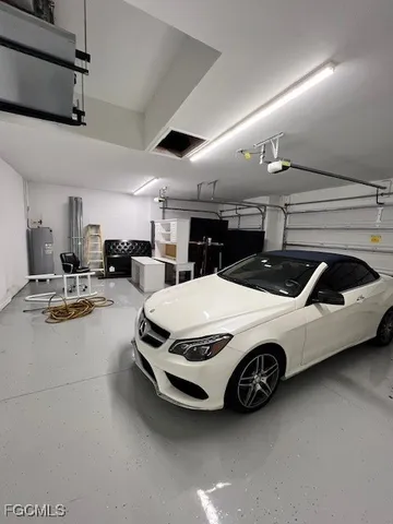 a car parked in a parking garage