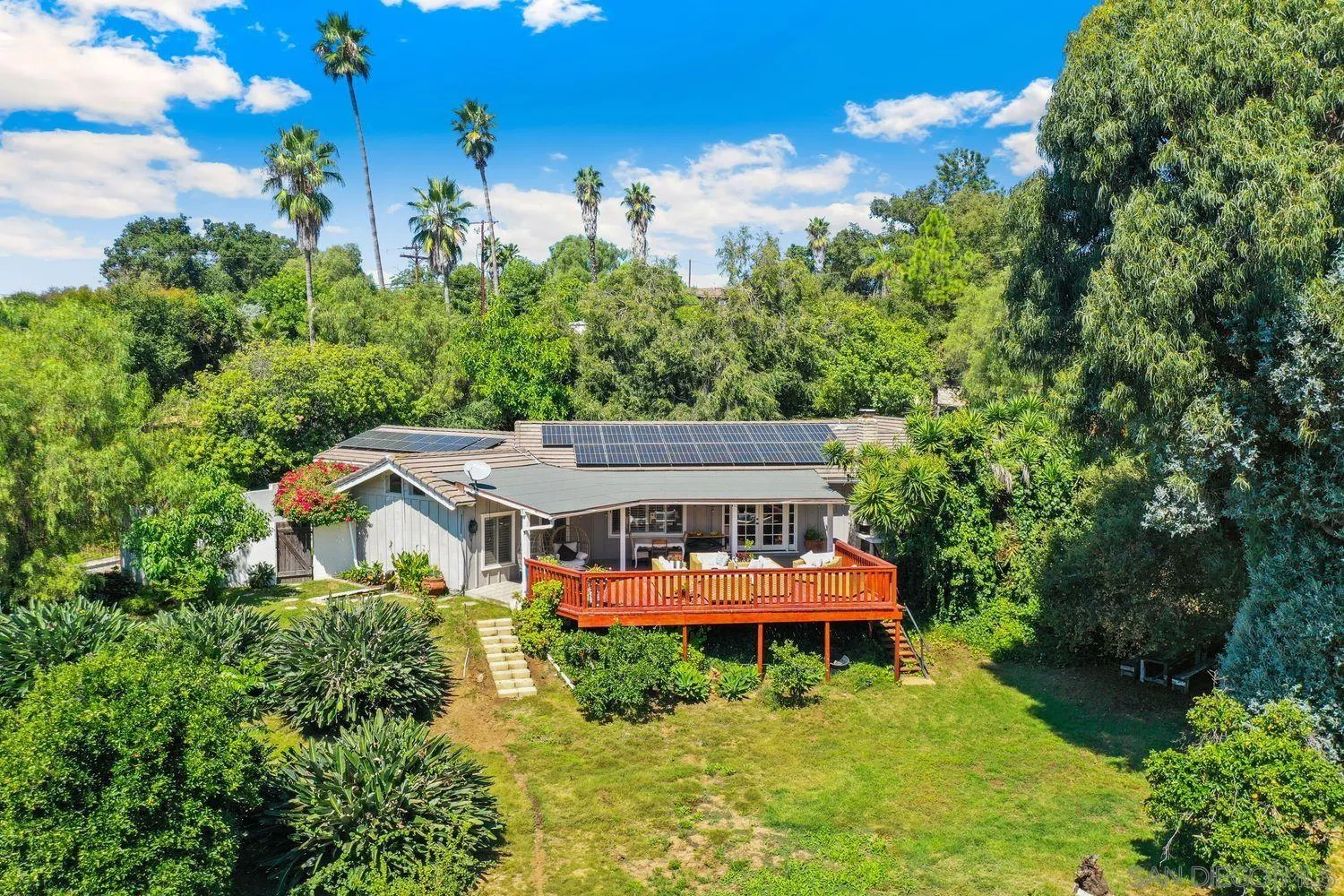 1921 Winterwarm Drive Fallbrook, CA 92028 - Photo 26 of 32 an aerial view of a house with swimming pool and garden view