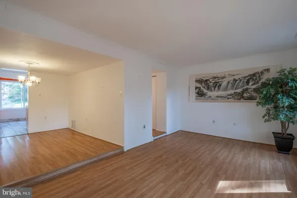 an empty room with windows and potted plants