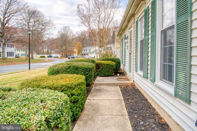 a view of a pathway with a garden