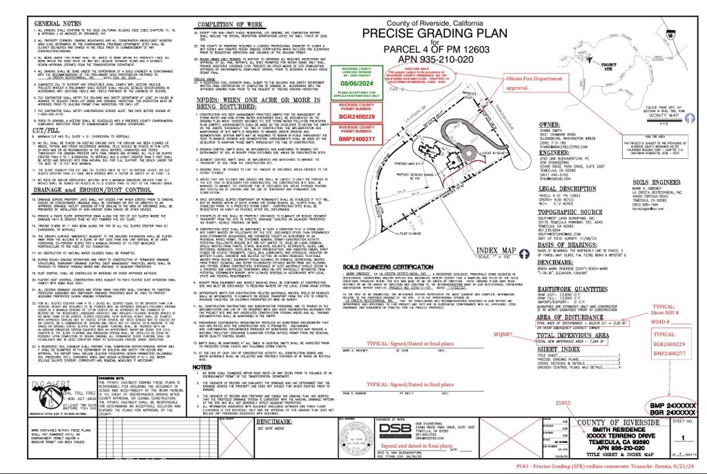 20 Terreno Drive Temecula, CA 92590 - Photo 29 of 30 Precise Grading Plan