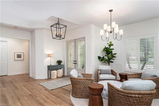 a living room with furniture