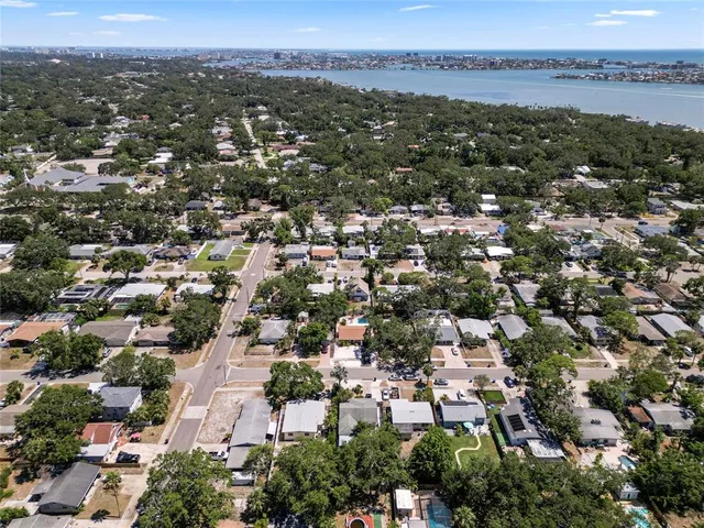 an aerial view of a city