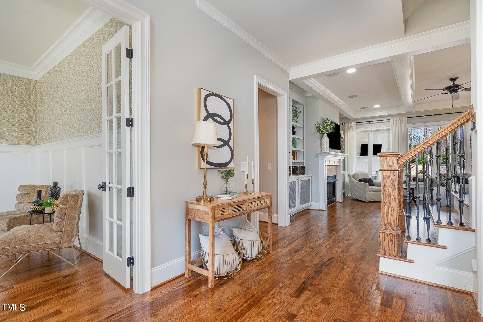 10632 Marion Stone Way Raleigh, NC 27614 - Photo 8 of 95 a very nice looking living room with wooden floor and white walls